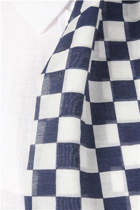 Cotton & Silk Şal 3641-10 Lacivert