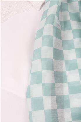 Cotton & Silk Şal 3641-3 Su Mavisi