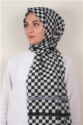 Cotton & Silk Şal 3641-4 Siyah