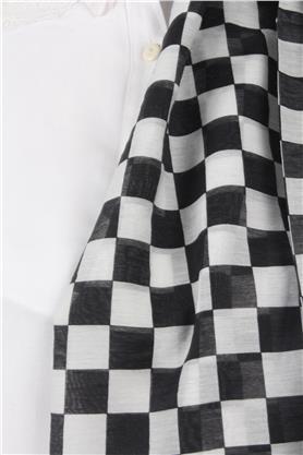 Cotton & Silk Şal 3641-4 Siyah