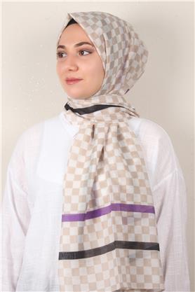 Cotton & Silk Şal 3641-7 Bej
