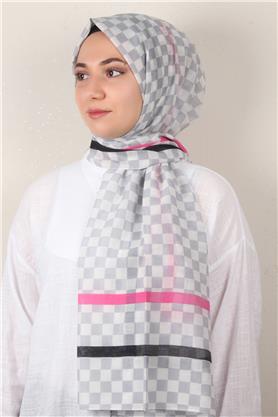 Cotton & Silk Şal 3641-8 Gri
