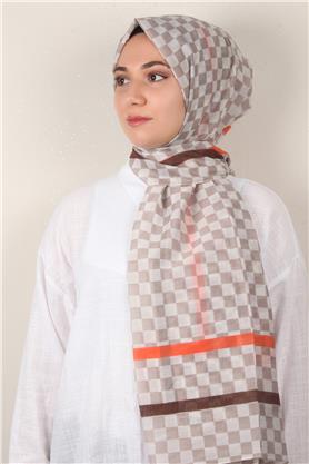 Cotton & Silk Şal 3641-9 Sütlü Kahve