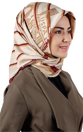 102-0007-08 U.S POLO ASSN EŞARP CAMEL BORDO