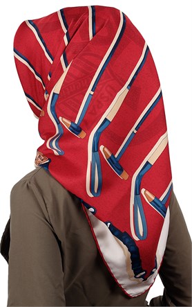 102-0007-05 U.S POLO ASSN EŞARP KIRMIZI KREM