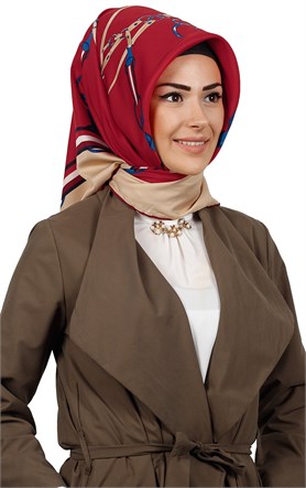 102-0028-01 U.S POLO ASSN EŞARP CAMEL KIRMIZI