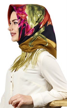 111-0018-02 PİRAMİT PÜSKÜLLÜ EŞARP