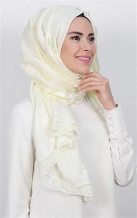 Dantelli Paşmina Şal 1243-13