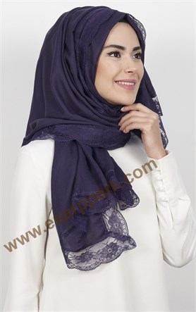 Dantelli Paşmina Şal 1243-14