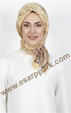 Desenli Fileli Coton Eşarp 1712-1
