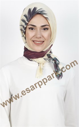 Desenli Fileli Coton Eşarp 1712-10