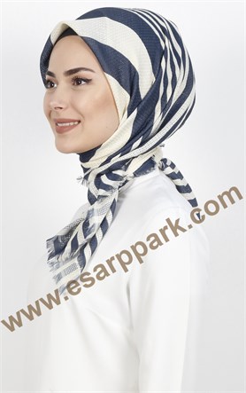 Desenli Fileli Coton Eşarp 1712-5