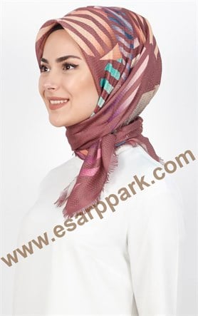 Desenli Fileli Coton Eşarp 1712-6