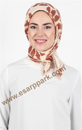 Desenli Fileli Coton Eşarp 1713-10