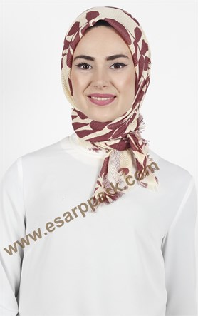 Desenli Fileli Coton Eşarp 1713-3