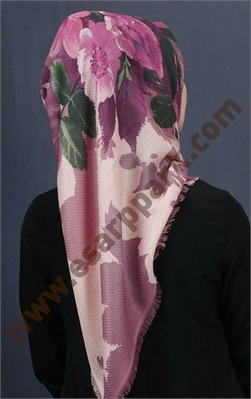 Desenli Fileli Coton Eşarp 1713-6