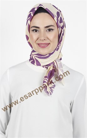 Desenli Fileli Coton Eşarp 1713-8
