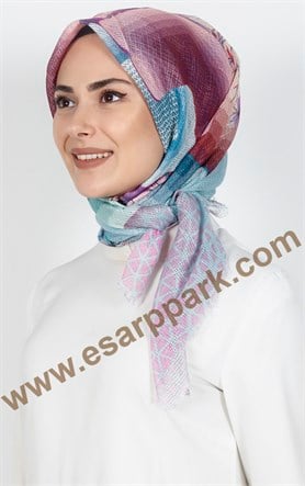 Desenli Fileli Coton Eşarp 1715-1
