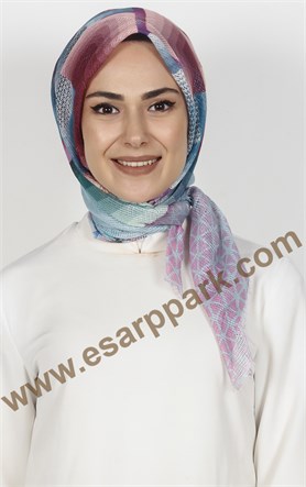 Desenli Fileli Coton Eşarp 1715-1