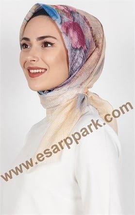 Desenli Fileli Coton Eşarp 1715-10