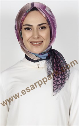 Desenli Fileli Coton Eşarp 1715-2