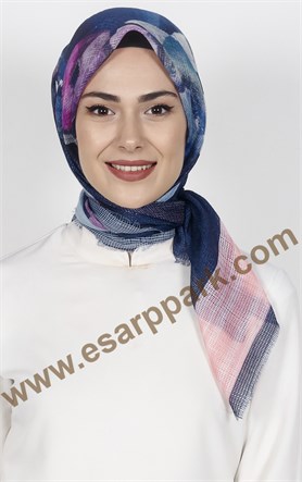 Desenli Fileli Coton Eşarp 1715-20