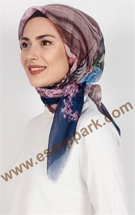 Desenli Fileli Coton Eşarp 1715-21