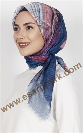 Desenli Fileli Coton Eşarp 1715-27