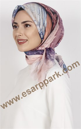 Desenli Fileli Coton Eşarp 1715-28