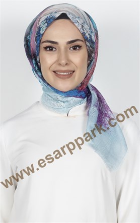 Desenli Fileli Coton Eşarp 1715-4