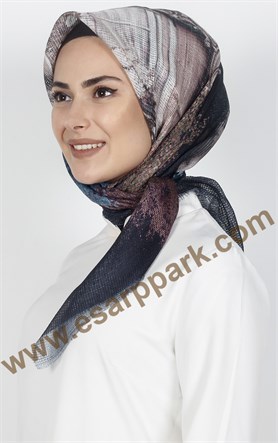 Desenli Fileli Coton Eşarp 1715-5