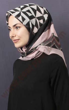 Desenli Fileli Coton Eşarp 1732-12