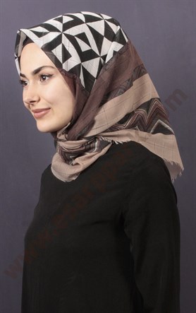 Desenli Fileli Coton Eşarp 1732-13