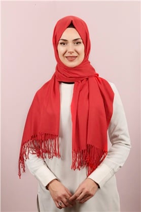 Kalın Paşmina Şal 520-0001-45 Nar Çiçeği