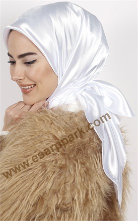 Düz Renk Saten Eşarp 1041-19