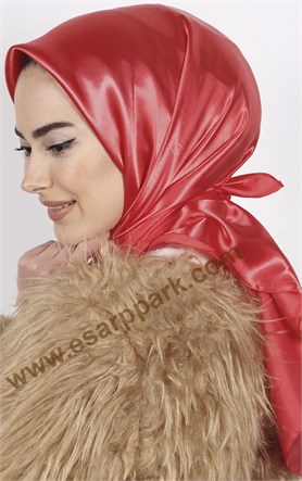 Düz Renk Saten Eşarp 1041-2