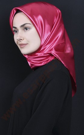Düz Renk Saten Eşarp 1041-3