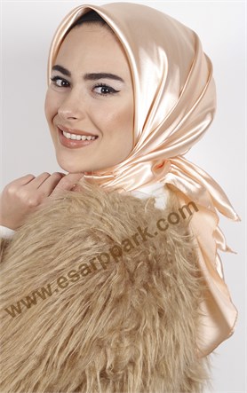 Düz Renk Saten Eşarp 1041-5