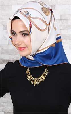 102-0028-02 U.S POLO ASSN EŞARP KREM LACİVERT