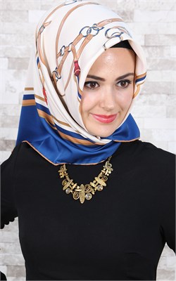 102-0028-02 U.S POLO ASSN EŞARP KREM LACİVERT