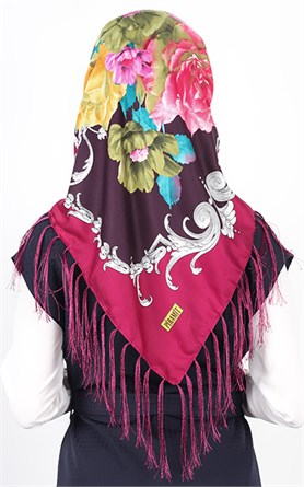 111-0013-06 PİRAMİT PÜSKÜLLÜ EŞARP