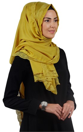 Dantelli Paşmina Şal 1243-25