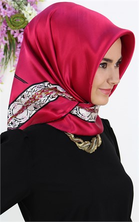 5552-24 ARMİNE İPEK FUŞYA SİYAH