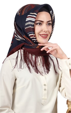 111-0016-07 PİRAMİT PÜSKÜLLÜ EŞARP