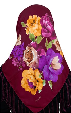 111-0015-03 PİRAMİT PÜSKÜLLÜ EŞARP