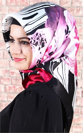 5738-02 ARMİNE İPEK SİYAH PEMBE