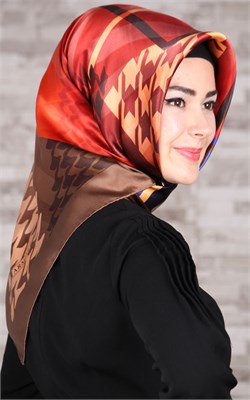 6435-04 ARMİNE İPEK EŞARP 2015 YAZ KAHVE