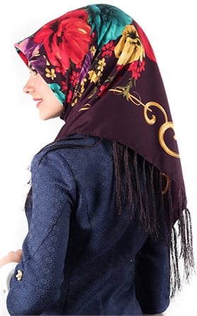 111-0011-19 PİRAMİT PÜSKÜLLÜ EŞARP