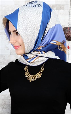 102-0018-05 U.S POLO ASSN EŞARP KREM LACİVERT 