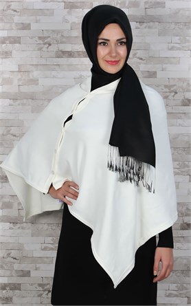 513-0001-08 DÜĞMELİ PANÇO EKRU